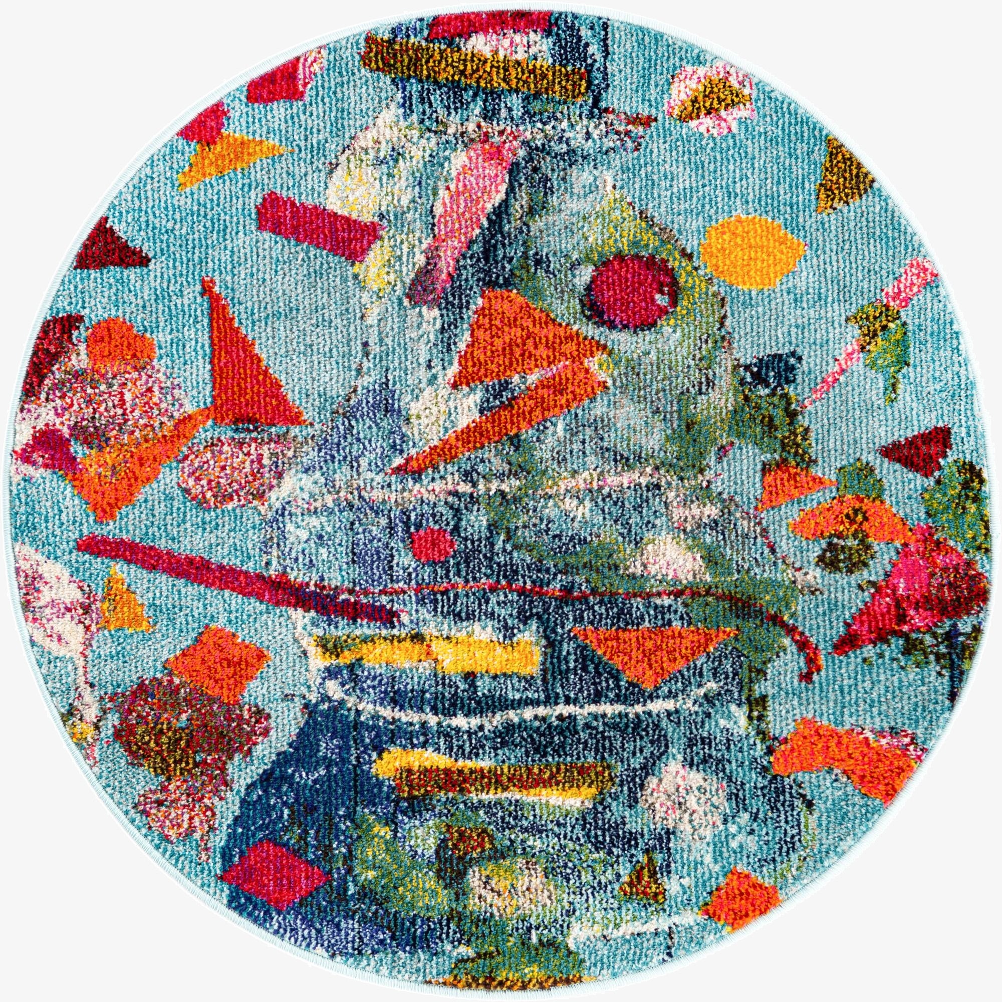 3' 3 x 3' 3  Washable Vivid Round Rug