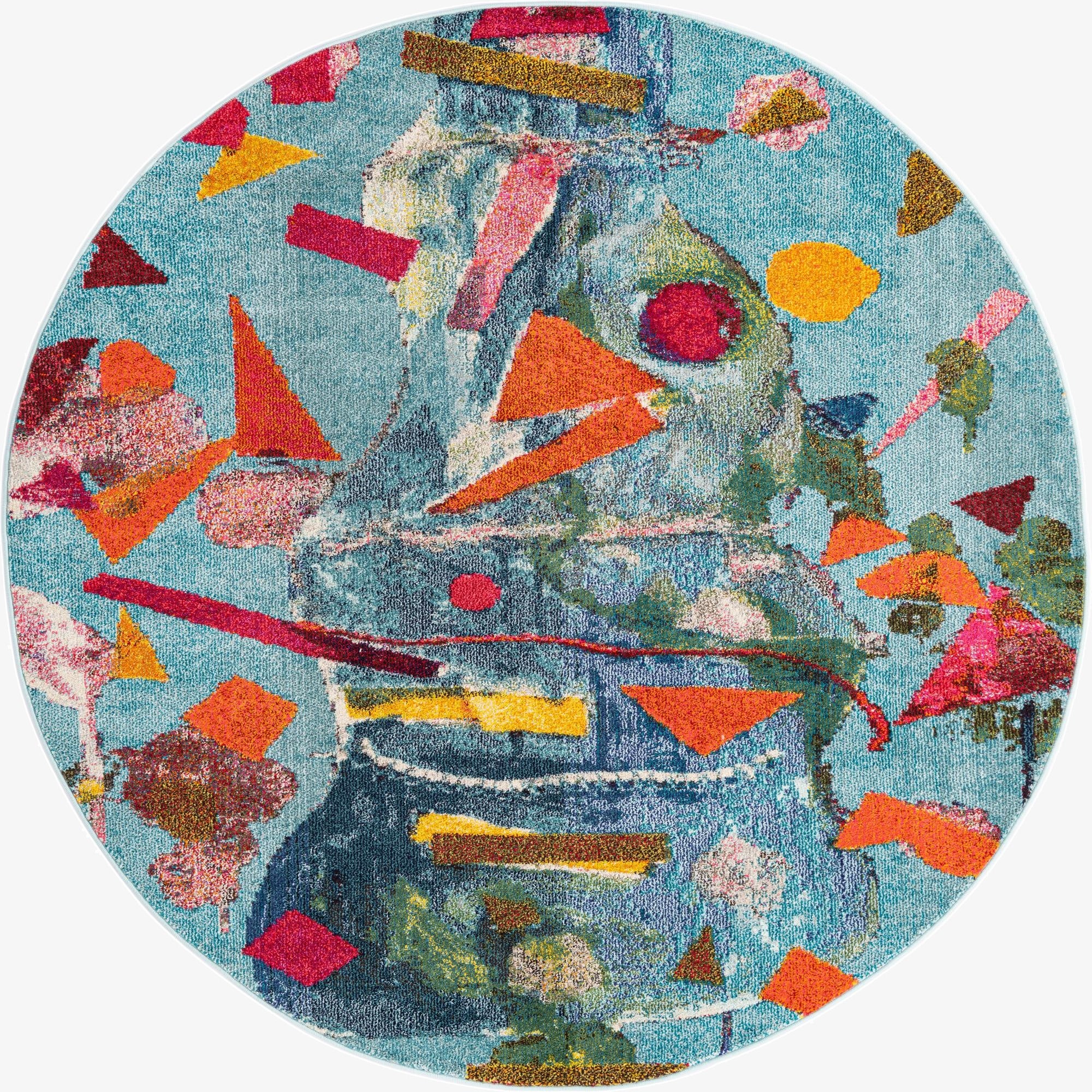 7' x 7'  Washable Vivid Round Rug