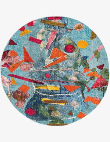 7' x 7' Washable Vivid Round Rug