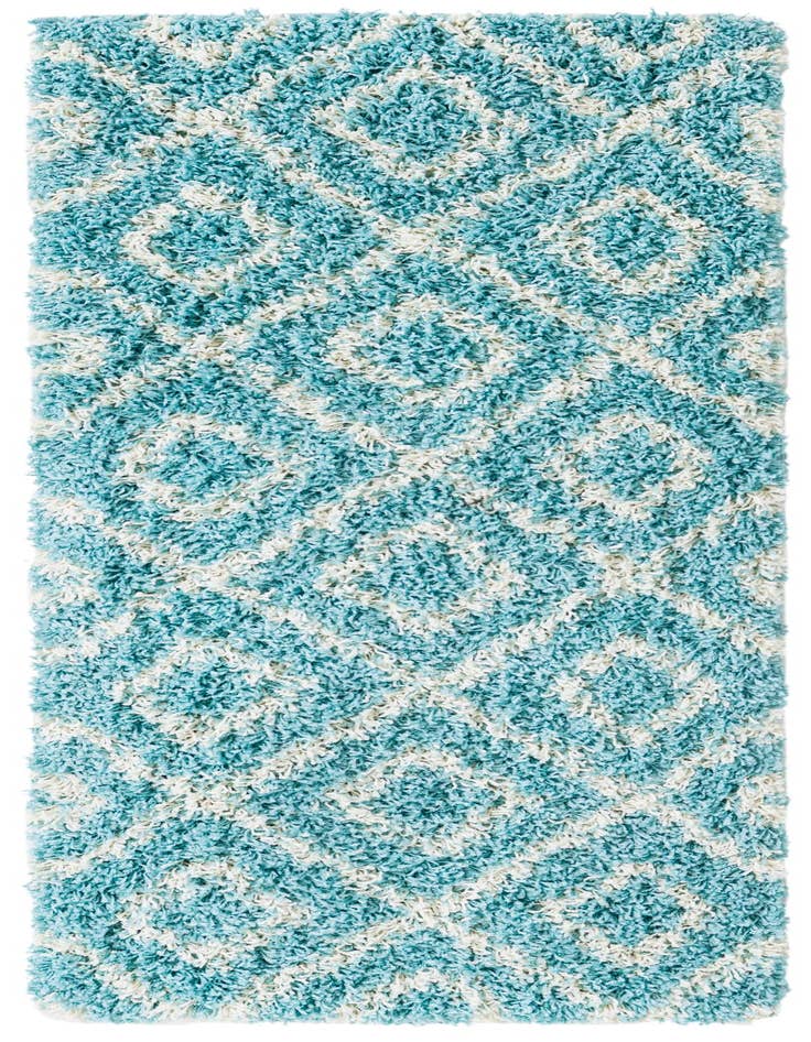 Detail image of 2' x 5' Lattice Shag Runner Rug