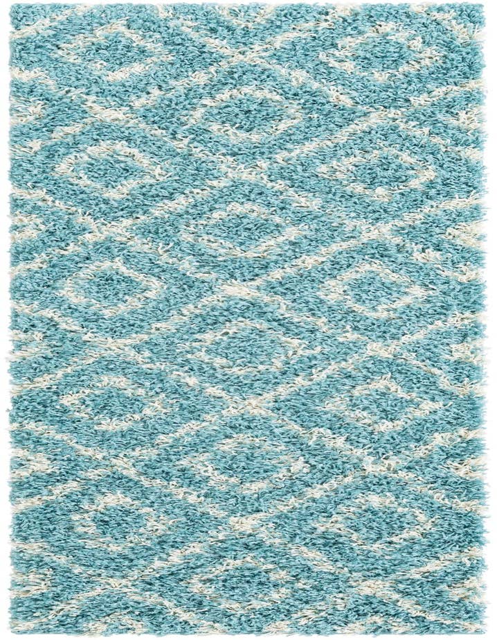 Detail image of 2' x 6' Lattice Shag Runner Rug