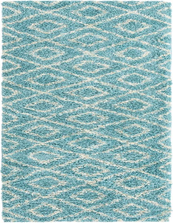 Detail image of 2' 7 x 10' Lattice Shag Runner Rug