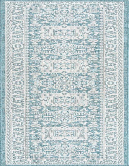 Detail image of 2' 7 x 12' Easy-Clean Aztec Indoor / Outdoor Runner Rug