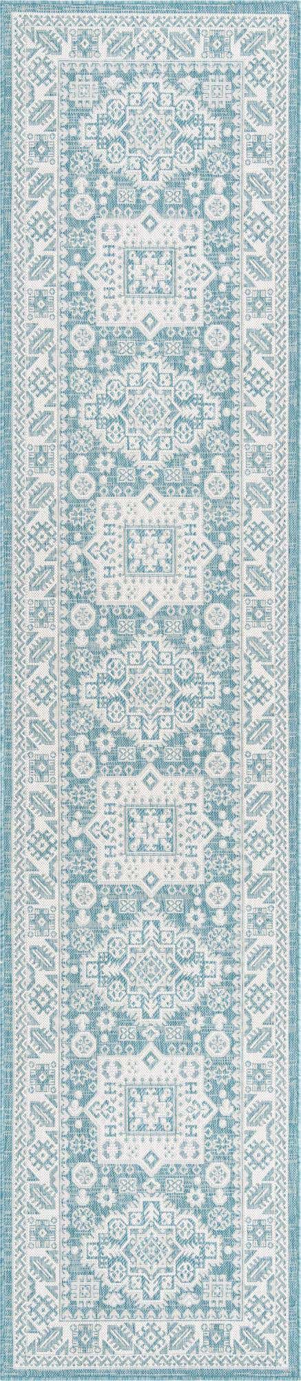 2' 7 x 12' Easy-Clean Aztec Indoor / Outdoor Runner Rug
