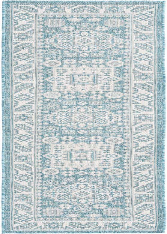 2' x 8' Easy-Clean Aztec Indoor / Outdoor Runner Rug