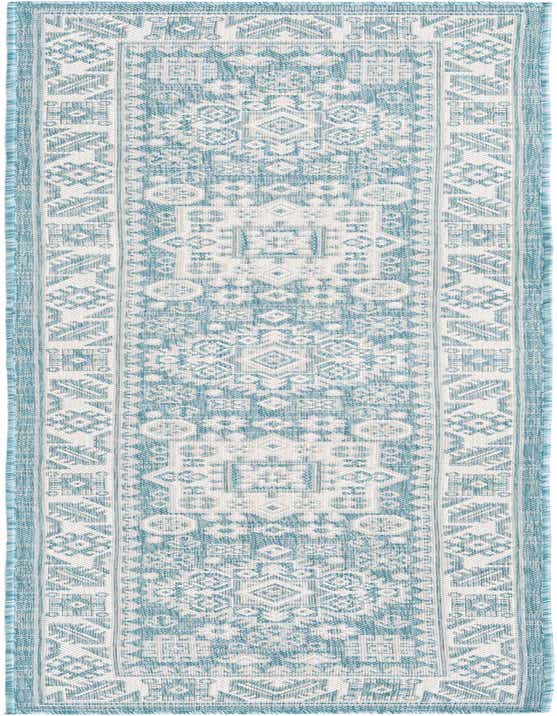 2' x 8' Easy-Clean Aztec Indoor / Outdoor Runner Rug