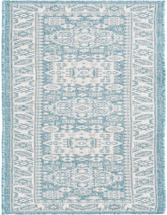 Detail image of 2' x 8' Easy-Clean Aztec Indoor / Outdoor Runner Rug