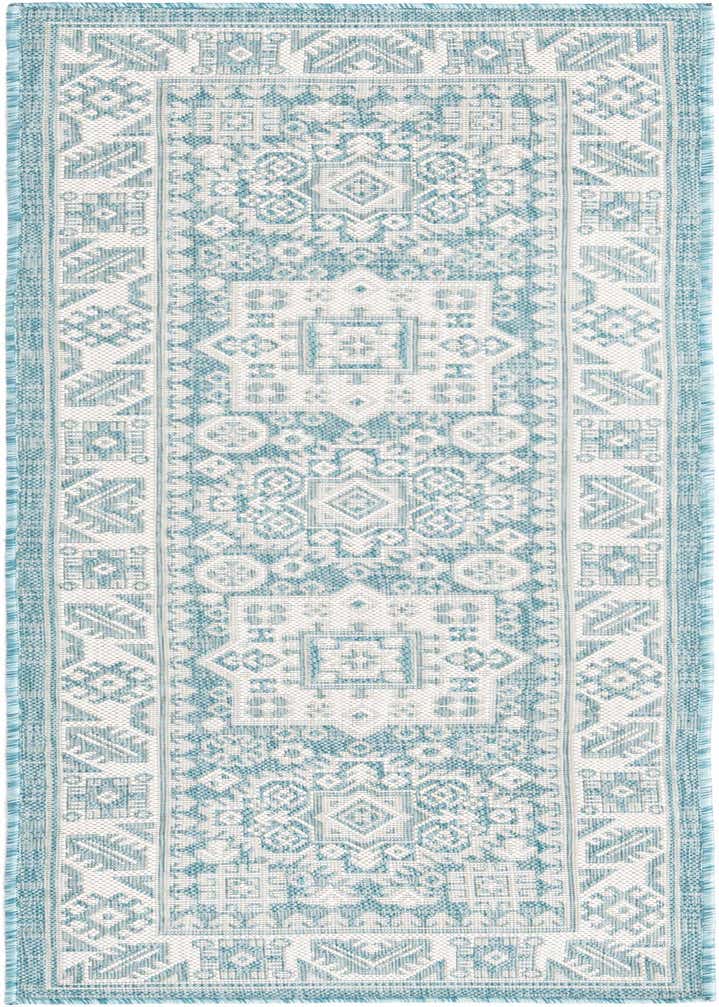 2' x 6' Easy-Clean Aztec Indoor / Outdoor Runner Rug