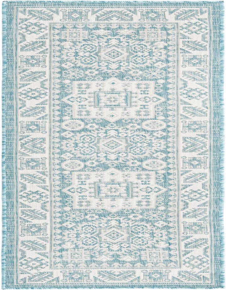 Detail image of 2' x 6' Easy-Clean Aztec Indoor / Outdoor Runner Rug