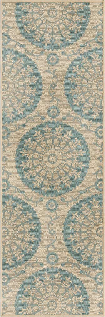 2' 2 x 6' Easy-Clean Botanical Indoor / Outdoor Runner Rug