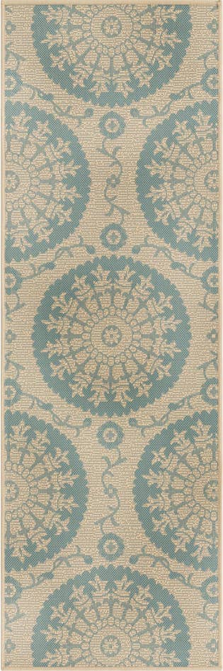 Detail image of 2' 2 x 6' Easy-Clean Botanical Indoor / Outdoor Runner Rug