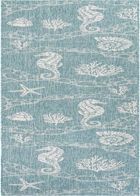 2' 7 x 12' Easy-Clean Coastal Indoor / Outdoor Runner Rug