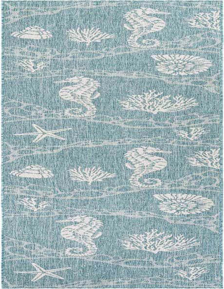 2' 7 x 12' Easy-Clean Coastal Indoor / Outdoor Runner Rug