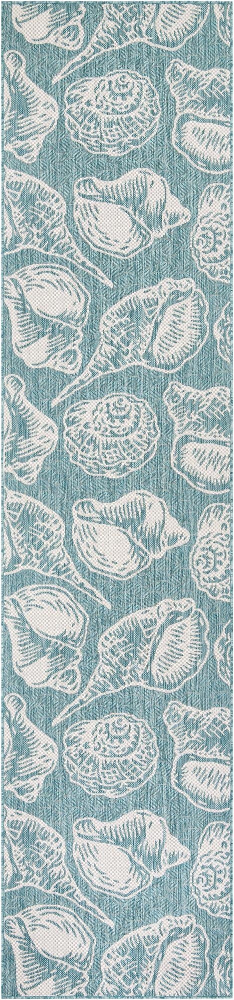 2' 7 x 12'  Washable Coastal Indoor / Outdoor Runner Rug