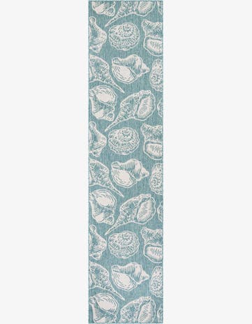 2' 7 x 12' Easy-Clean Coastal Indoor / Outdoor Runner Rug