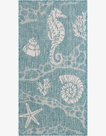 2' x 4' Easy-Clean Coastal Indoor / Outdoor Runner Rug