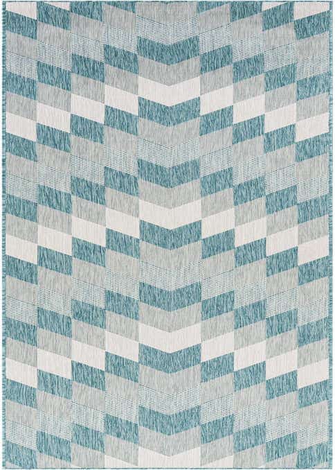 2' 7 x 12' Easy-Clean Modern Indoor / Outdoor Runner Rug