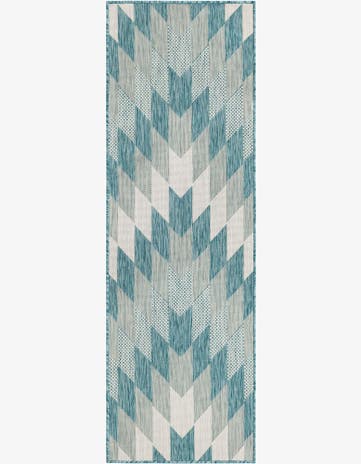Aqua Easy-Clean Modern Indoor / Outdoor Runner Rug