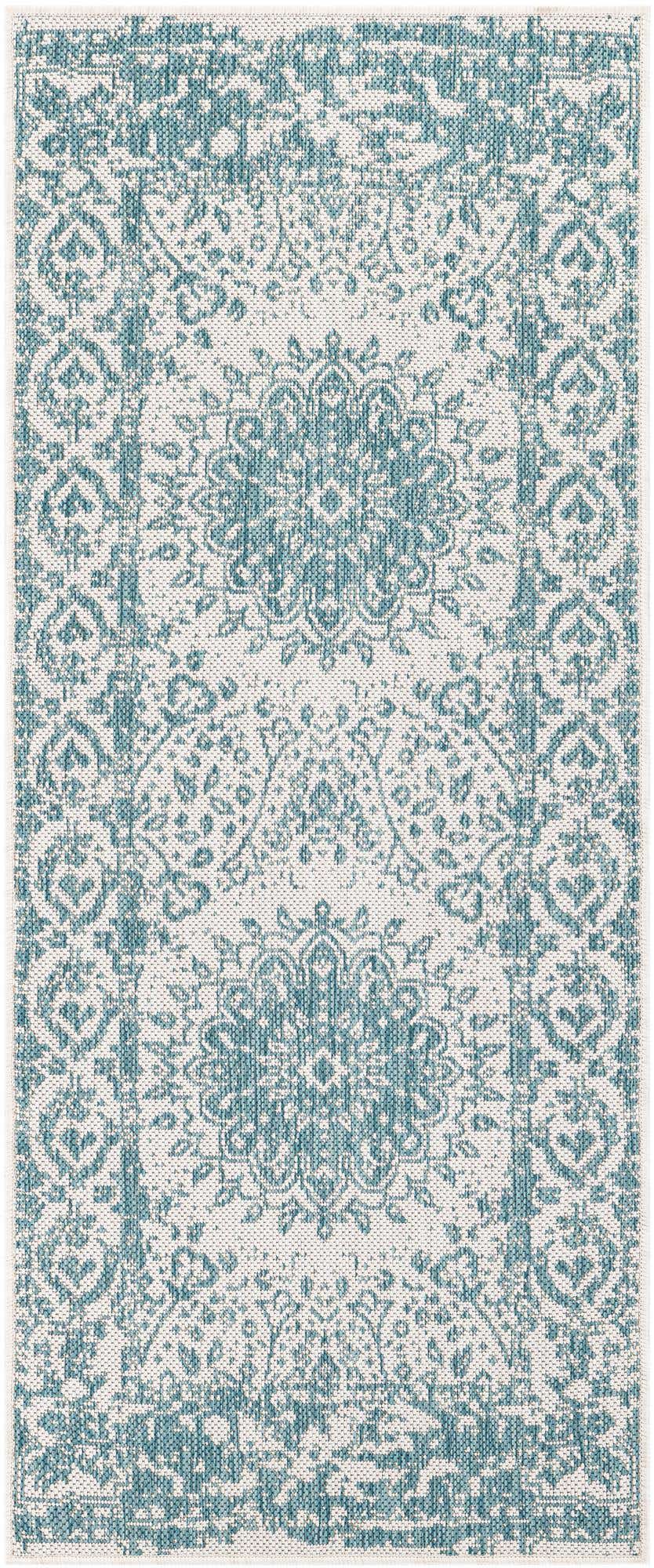 2' x 5' 3 Easy-Clean Traditional Indoor / Outdoor Runner Rug
