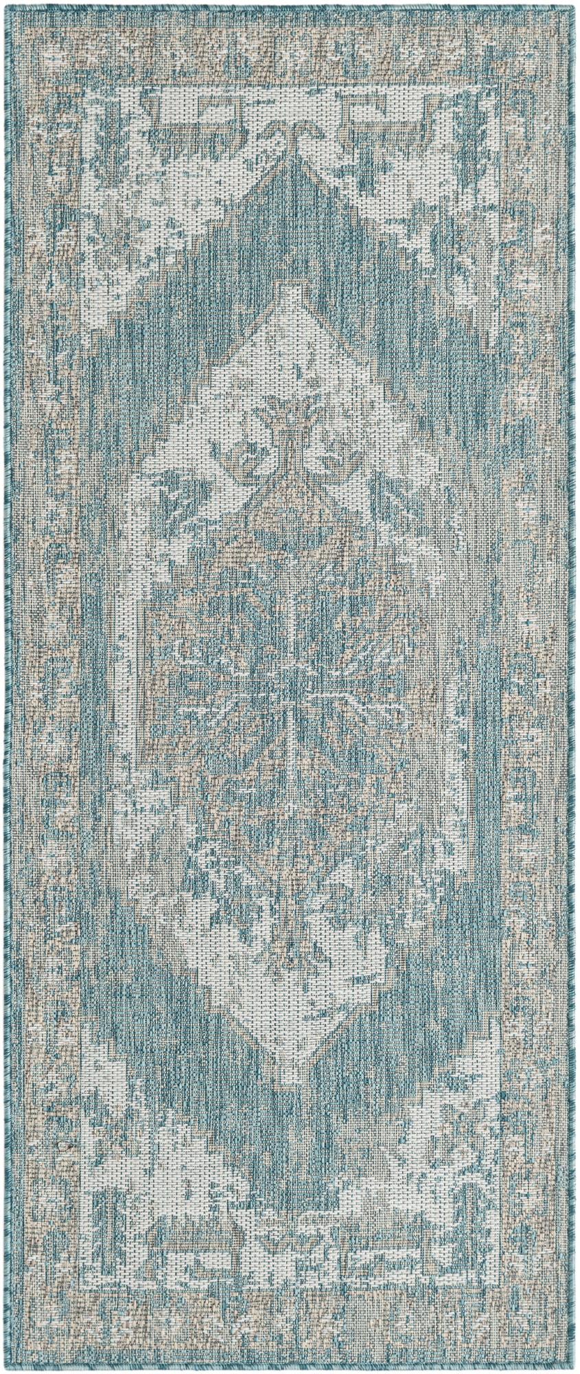 2' 6 x 6' Easy-Clean Traditional Indoor / Outdoor Runner Rug