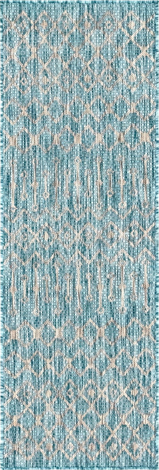 2' x 6'  Washable Trellis Indoor / Outdoor Runner Rug