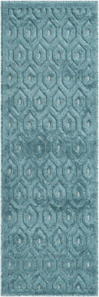 Detail image of 2' x 6' Easy-Clean Trellis Textured Indoor / Outdoor Runner Rug