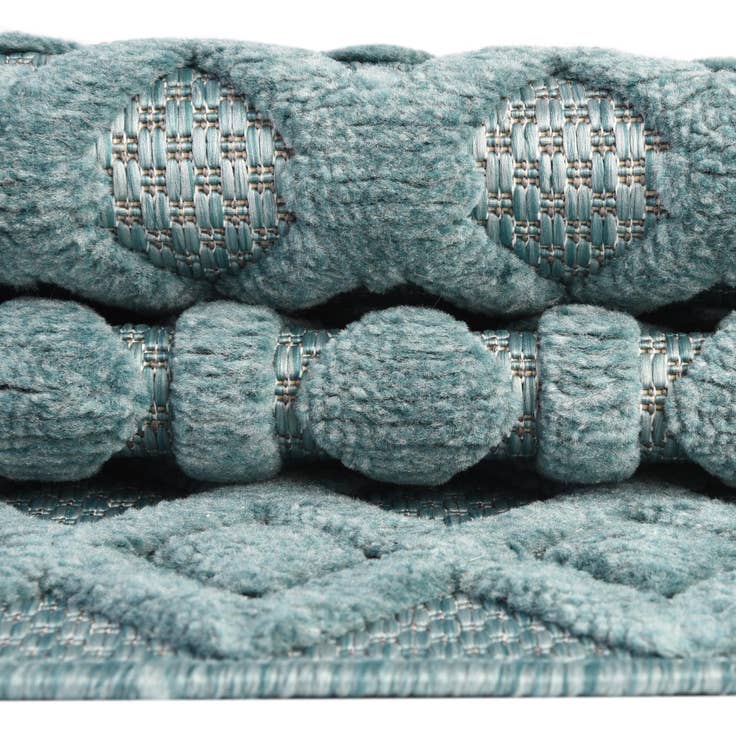 Detail image of 2' x 8' Easy-Clean Trellis Textured Indoor / Outdoor Runner Rug