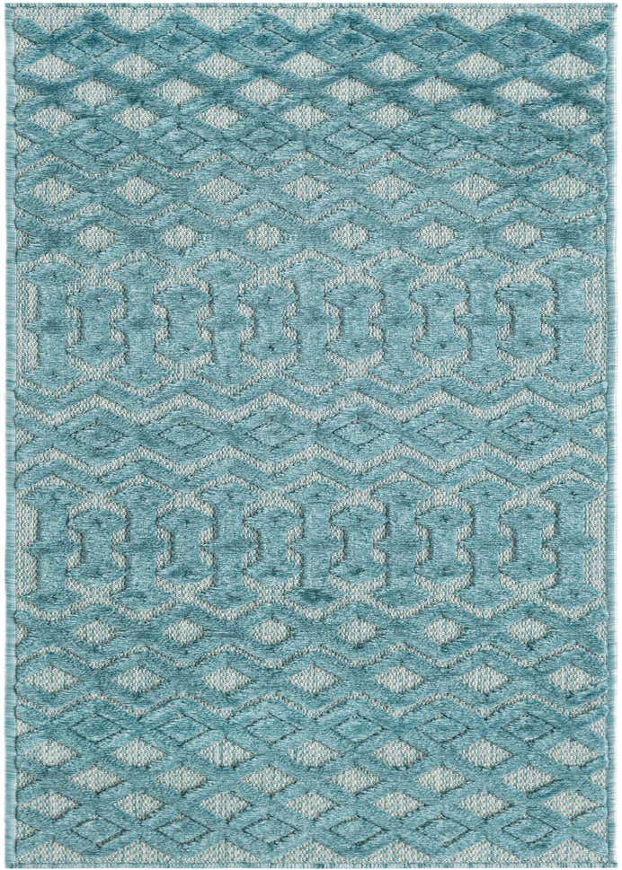 2' x 6' Easy-Clean Trellis Textured Indoor / Outdoor Runner Rug