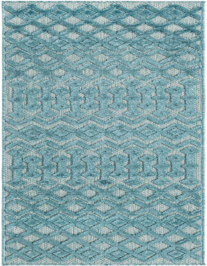 2' x 6' Easy-Clean Trellis Textured Indoor / Outdoor Runner Rug