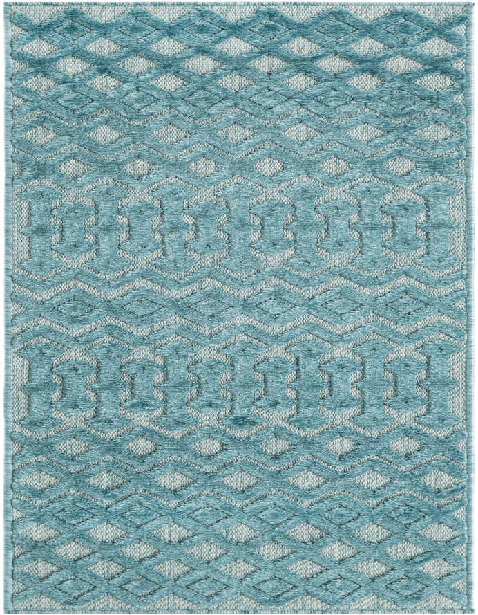 Detail image of 2' x 6' Easy-Clean Trellis Textured Indoor / Outdoor Runner Rug