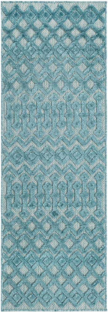 2' x 6' Easy-Clean Trellis Textured Indoor / Outdoor Runner Rug