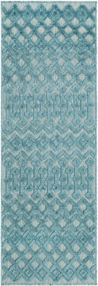 Detail image of 2' x 6' Easy-Clean Trellis Textured Indoor / Outdoor Runner Rug