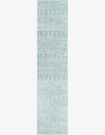 Aqua Paxon Trellis Runner Rug