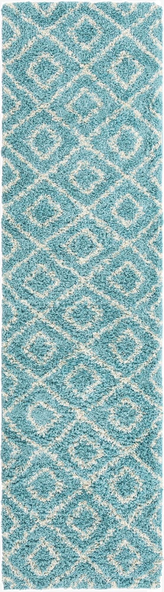 2' 7 x 10' Trellis Shag Runner Rug