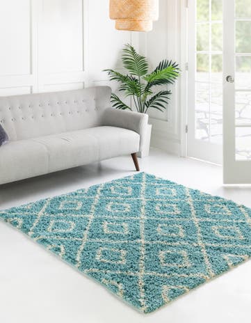 5' 3 x 5' 3 Lattice Shag Square Rug