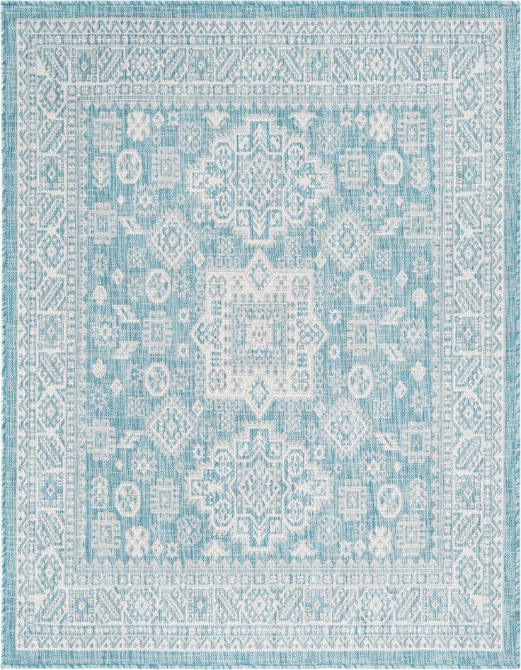 Detail image of 5' 3 x 5' 3 Easy-Clean Aztec Indoor / Outdoor Square Rug