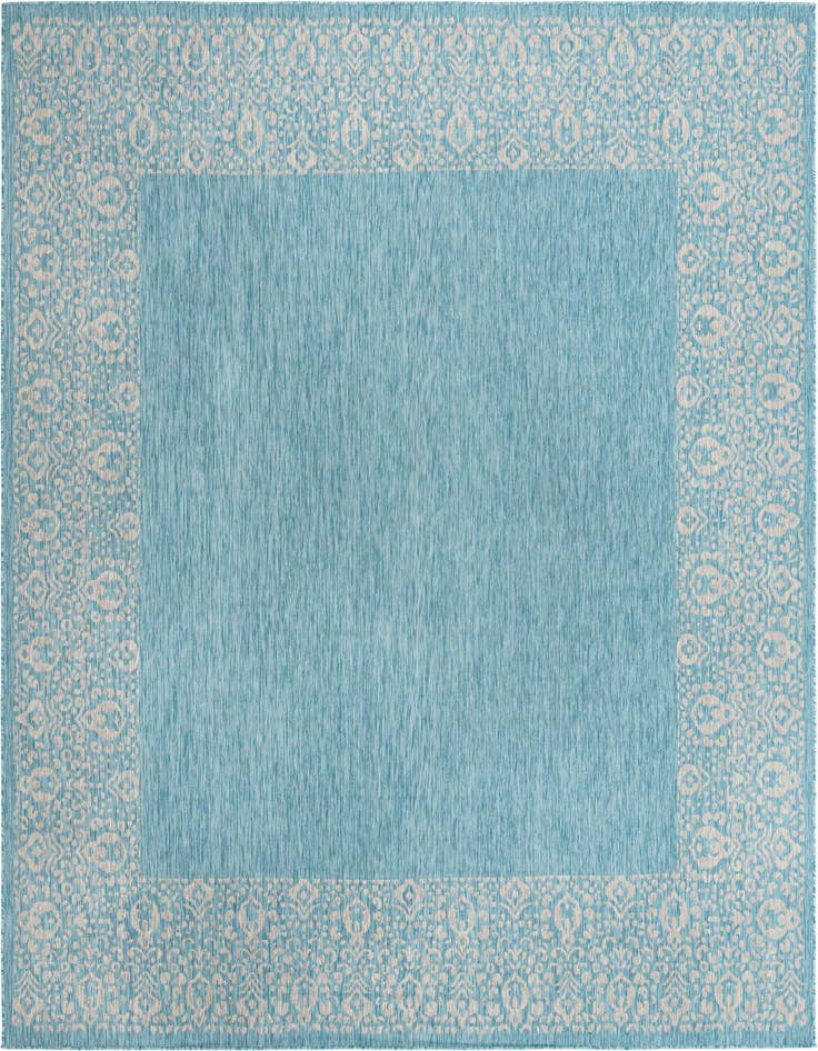 Detail image of 10' 8 x 10' 8 Easy-Clean Border Indoor / Outdoor Square Rug