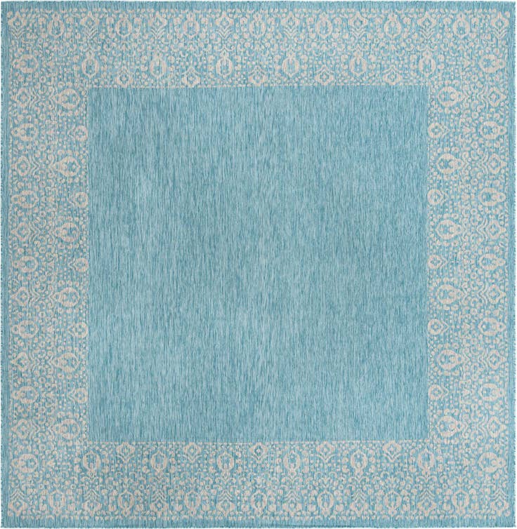 Detail image of 10' 8 x 10' 8 Easy-Clean Border Indoor / Outdoor Square Rug
