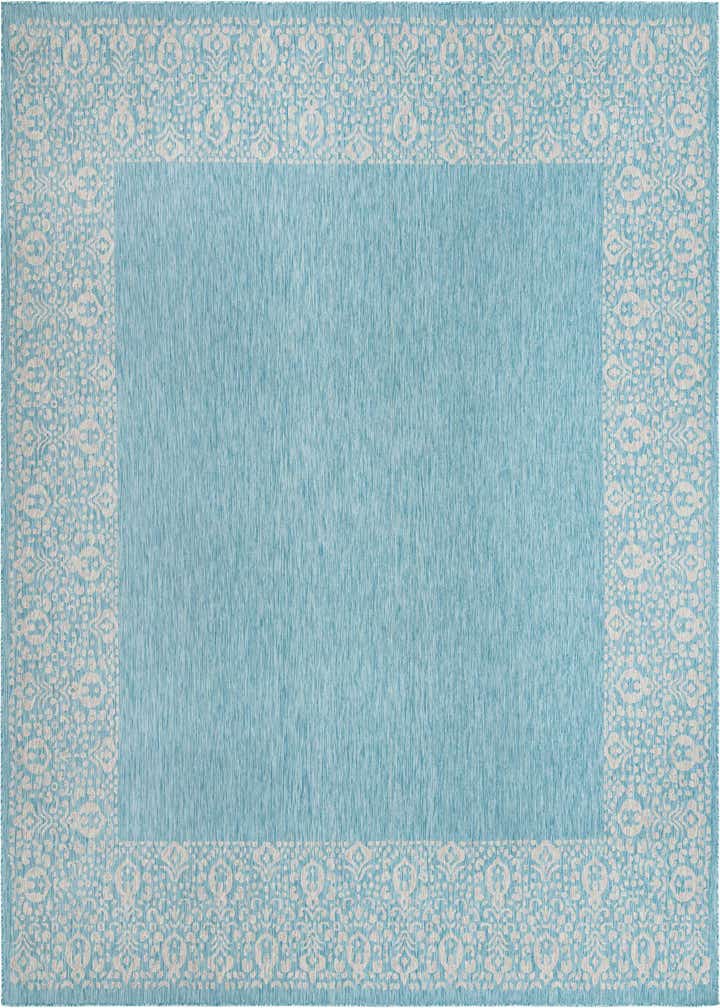13' x 13' Easy-Clean Border Indoor / Outdoor Square Rug