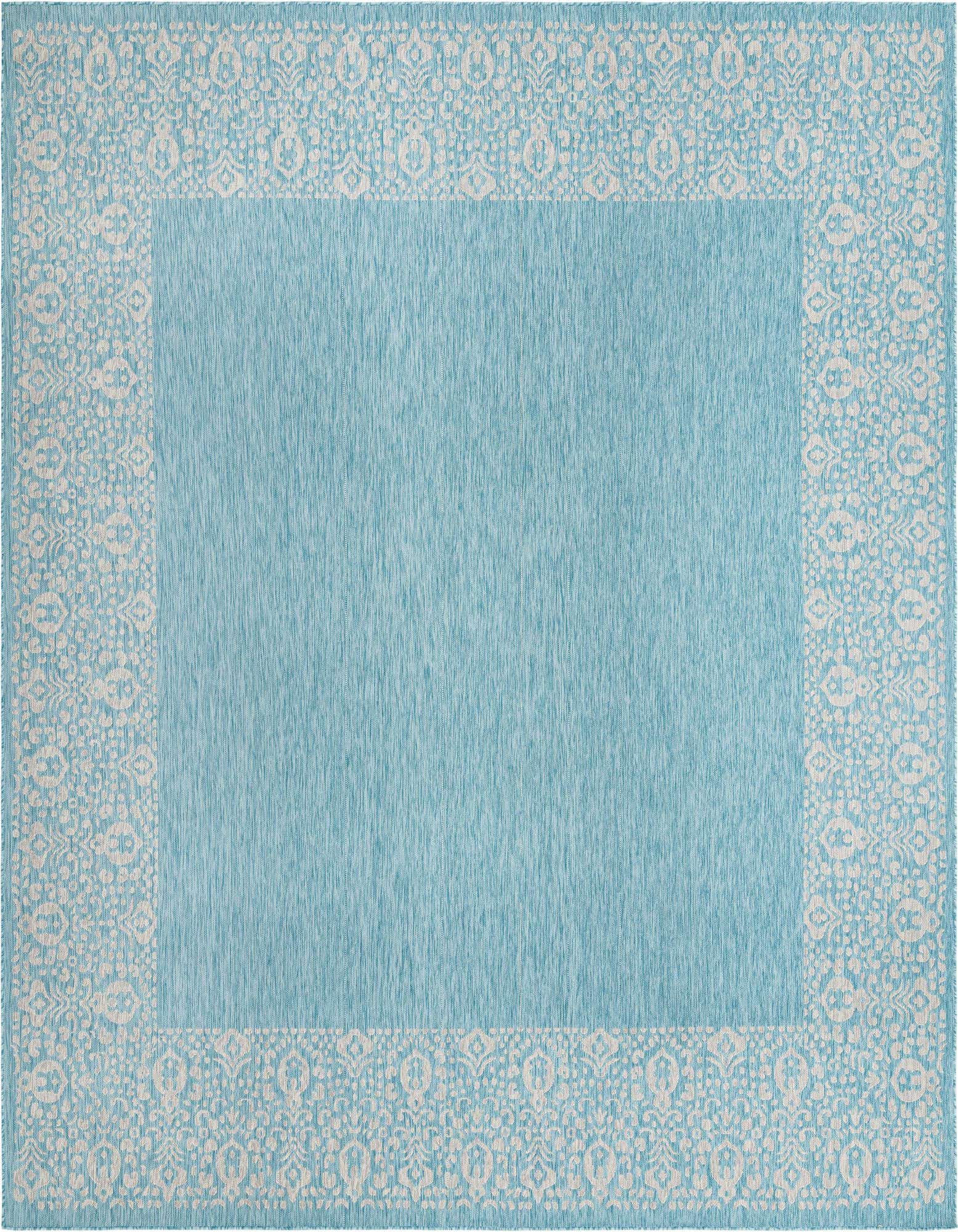 13' x 13' Easy-Clean Border Indoor / Outdoor Square Rug