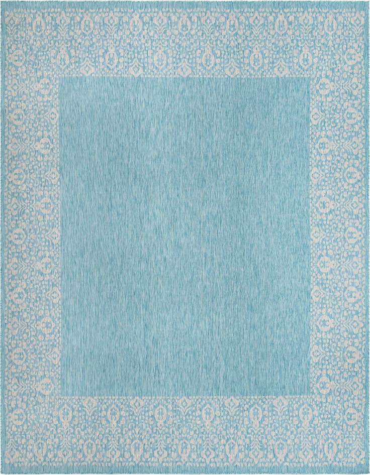 Detail image of 13' x 13' Easy-Clean Border Indoor / Outdoor Square Rug