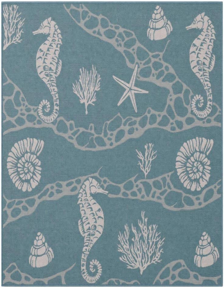 Detail image of 7' 10 x 7' 10 Easy-Clean Coastal Indoor / Outdoor Square Rug