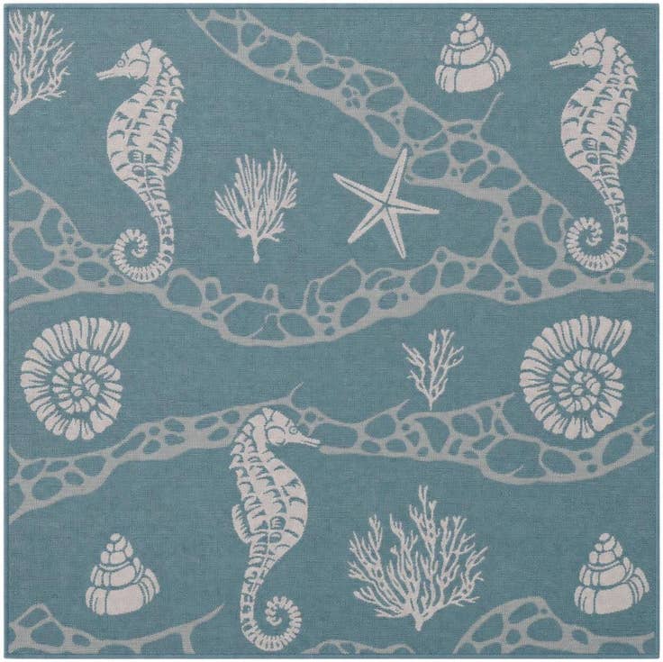 Detail image of 7' 10 x 7' 10 Easy-Clean Coastal Indoor / Outdoor Square Rug