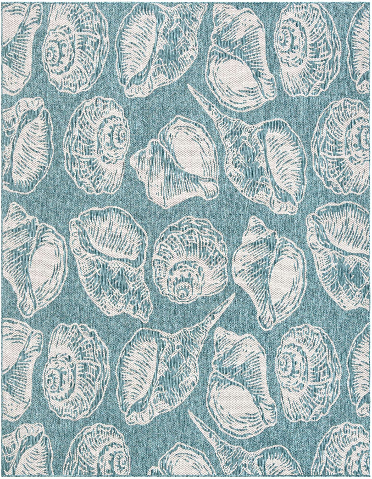 10' x 10' Easy-Clean Coastal Indoor / Outdoor Square Rug