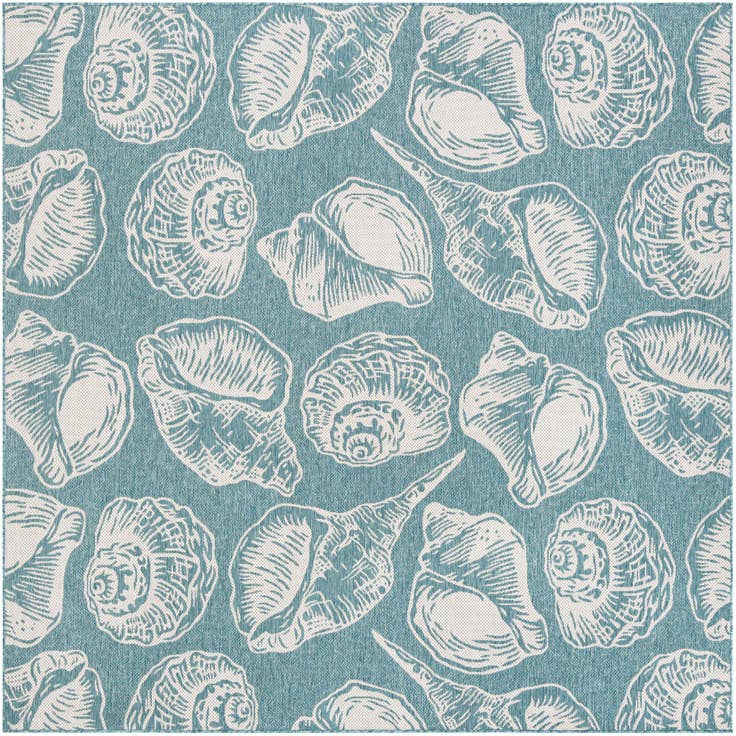 Detail image of 10' x 10' Easy-Clean Coastal Indoor / Outdoor Square Rug