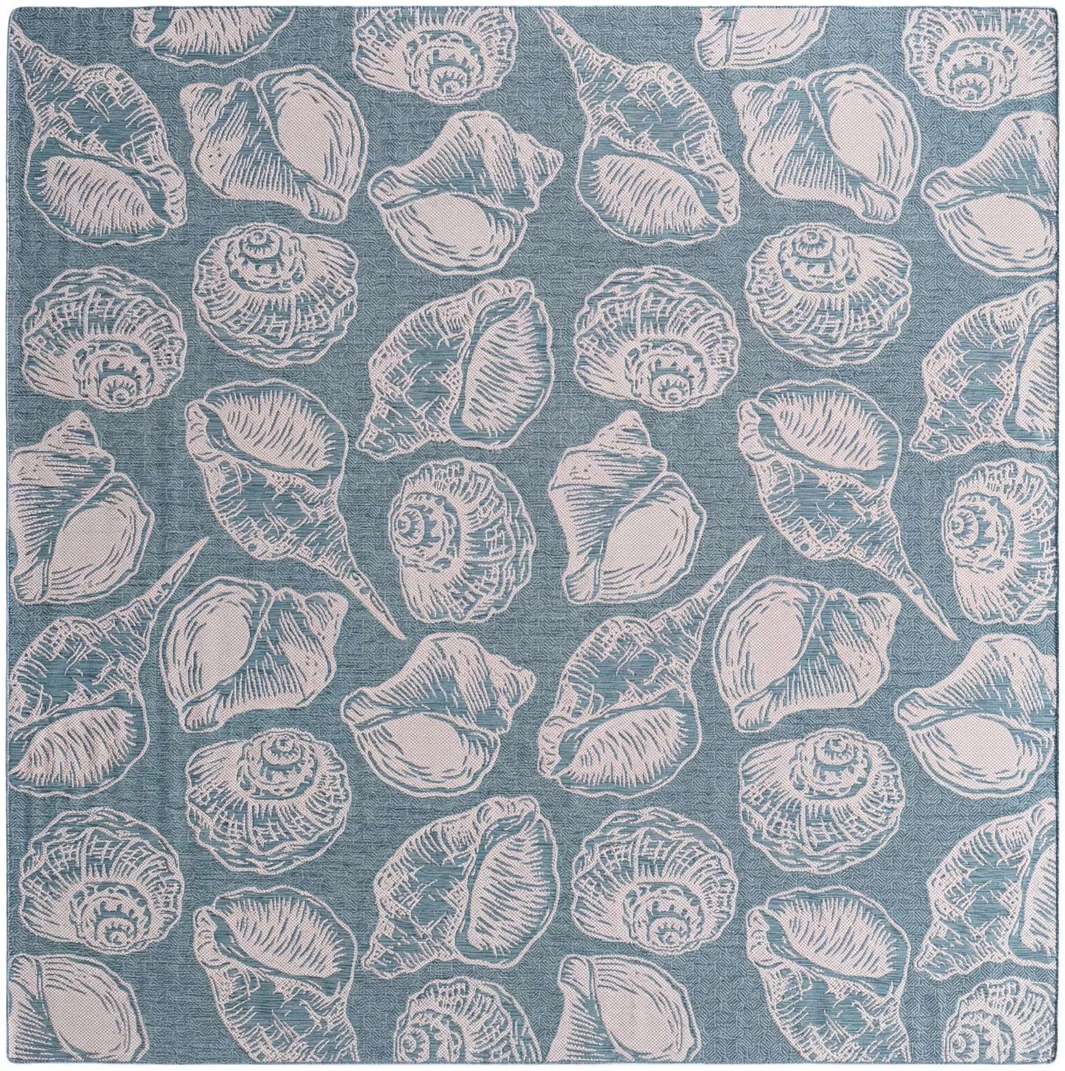 13' x 13' Easy-Clean Coastal Indoor / Outdoor Square Rug