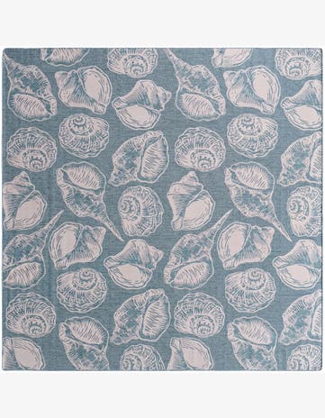 13' x 13' Easy-Clean Coastal Indoor / Outdoor Square Rug