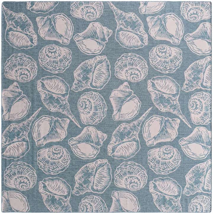 13' x 13' Easy-Clean Coastal Indoor / Outdoor Square Rug