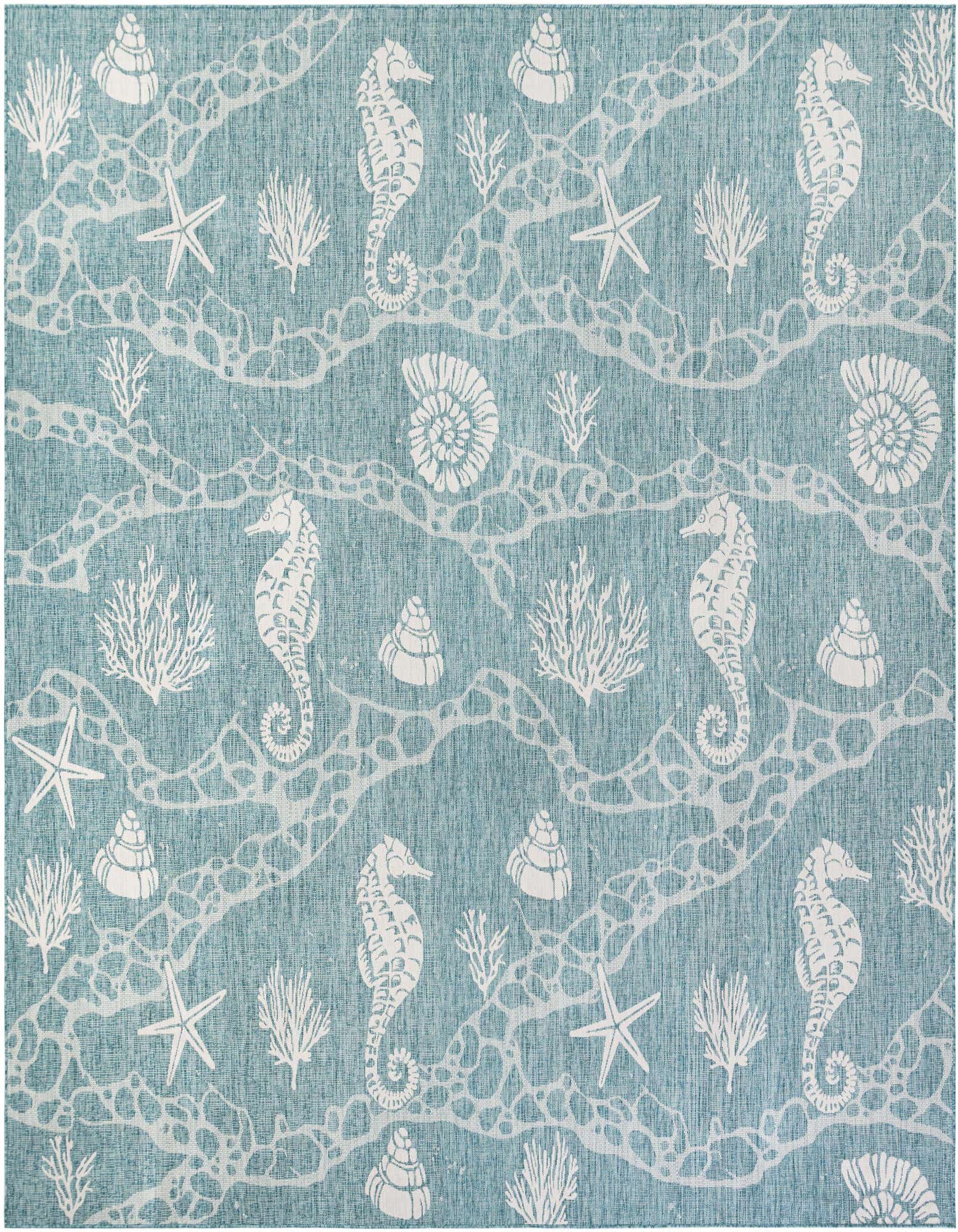 13' x 13' Easy-Clean Coastal Indoor / Outdoor Square Rug