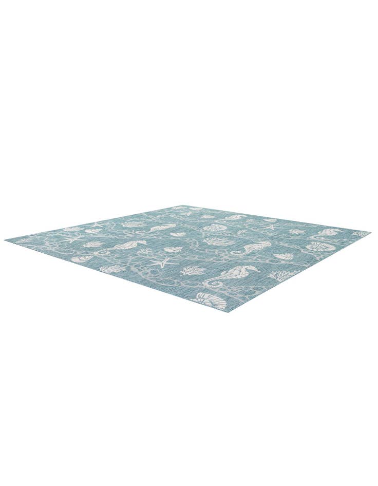 Detail image of 13' x 13' Easy-Clean Coastal Indoor / Outdoor Square Rug